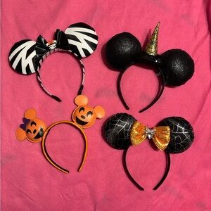 Disney Halloween Mickey Mouse Headband Set - Black, Orange, Gold